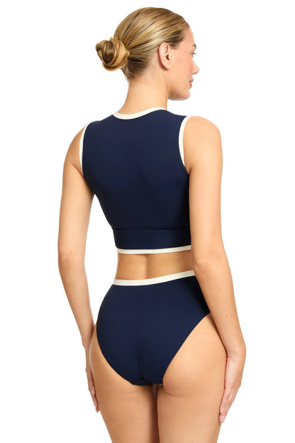 Tierna T-Shirt Top in Navy/Cream - Robin Piccone