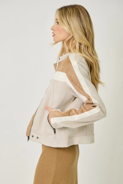 Colorblock Moto Jacket - Mystree