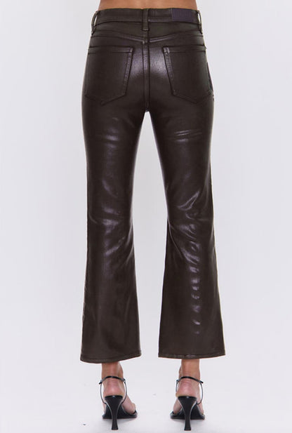 Lennon Coated Crop Boot Jean in Mocha - Pistola Denim