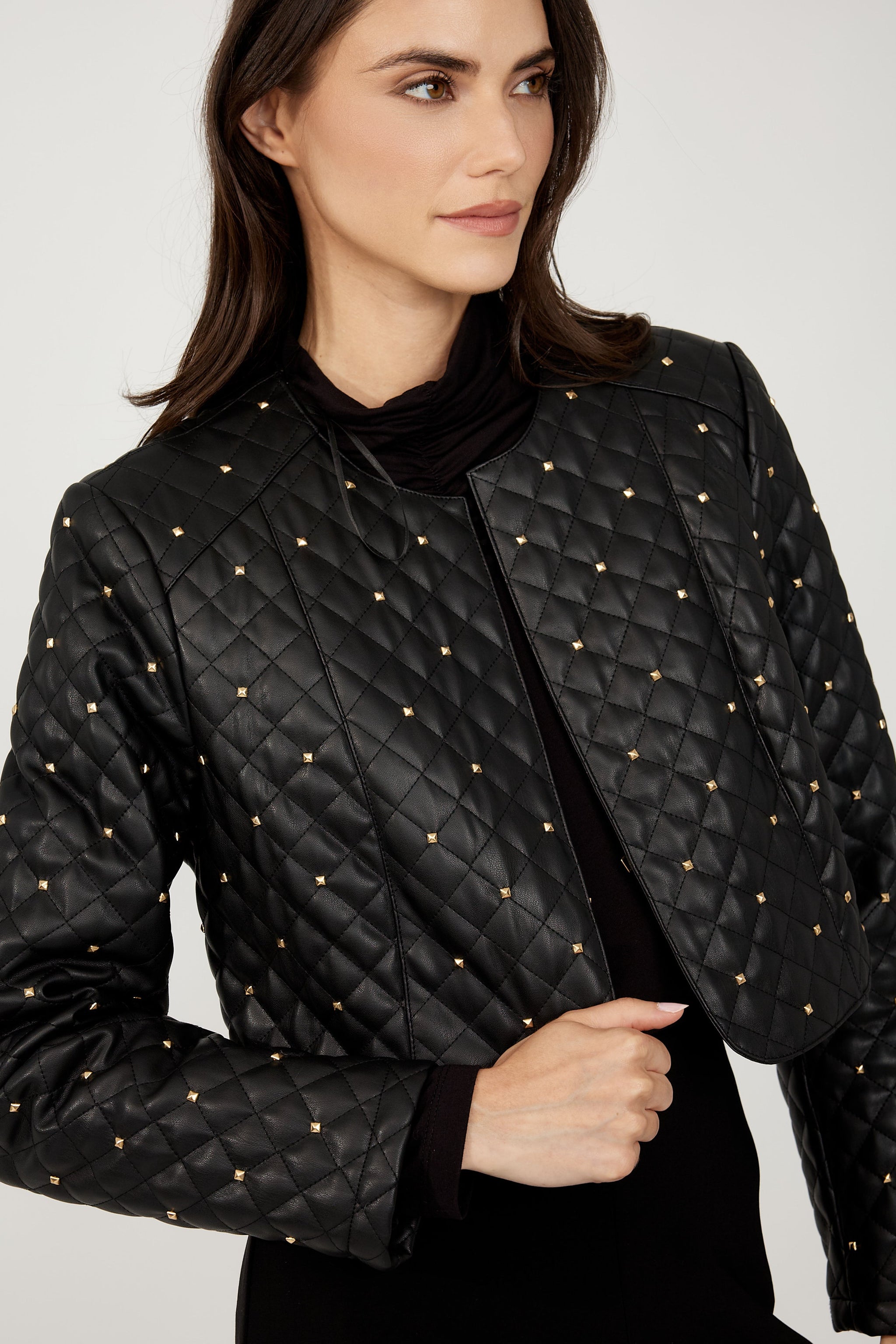Pleather Jacket in Black - Frank Lyman