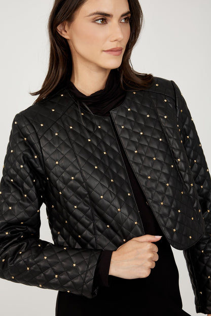 Pleather Jacket in Black - Frank Lyman