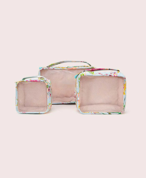 Seafoam Floral Packing Cubes Set of 3 - PQ Swim