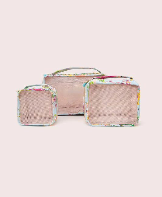 Seafoam Floral Packing Cubes Set of 3 - PQ Swim