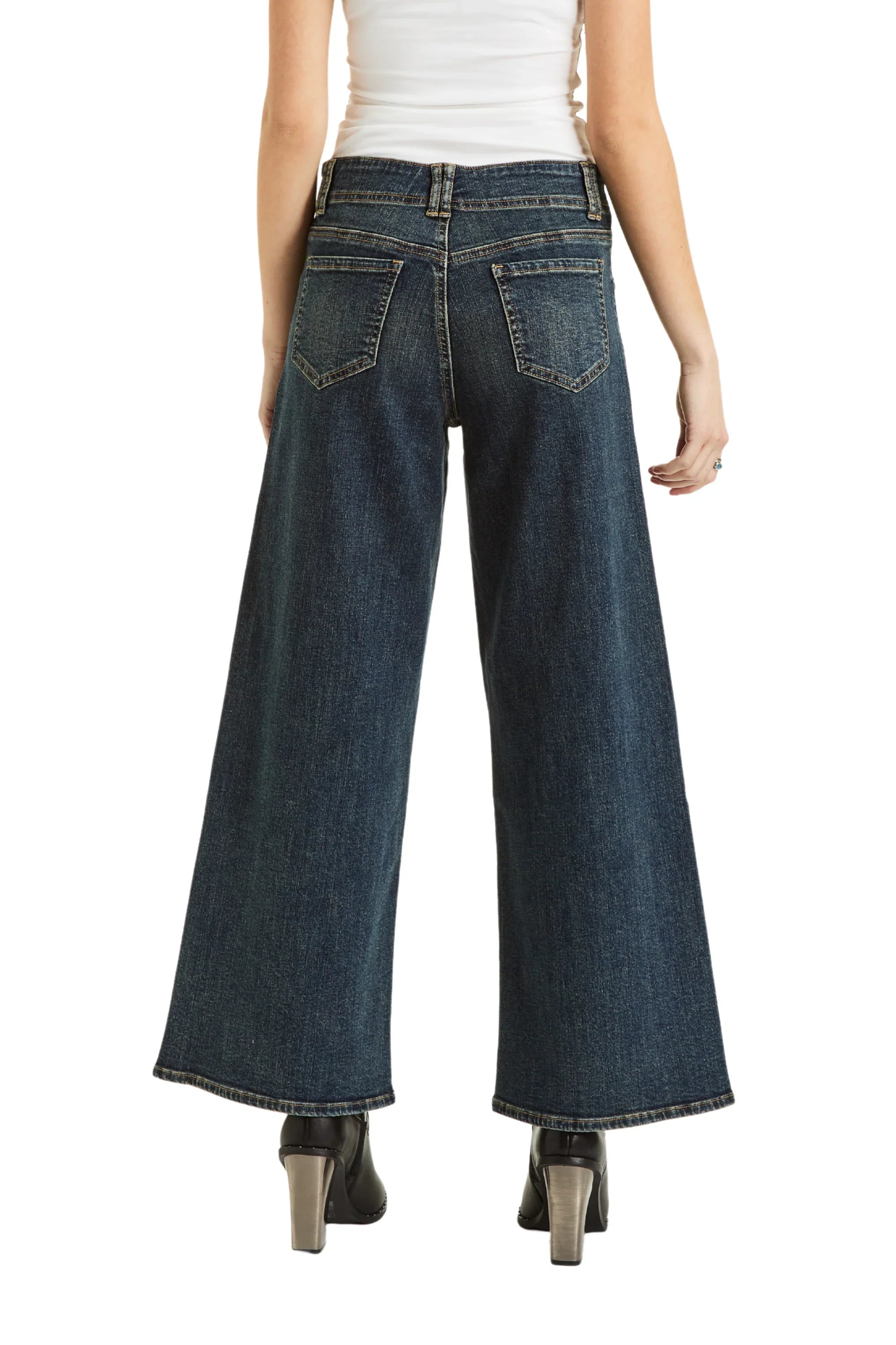 Utility Pocket Wide Leg Jean in Indigo - Tractr Jeans