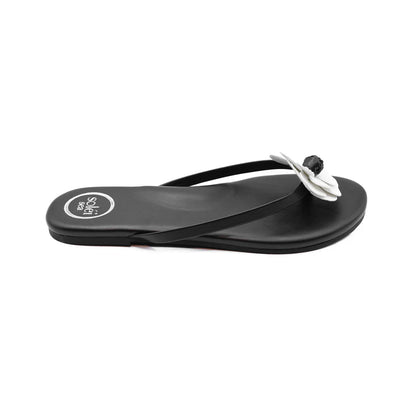 Valentina Flower Sandal in Black/White - Solei Sea