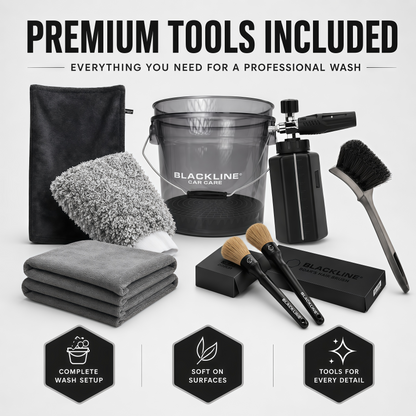 Blackout Kit – Complete Car Detailing Kit with Foam Cannon, Towels, Brushes, Wheel Cleaner & Tire Dressing